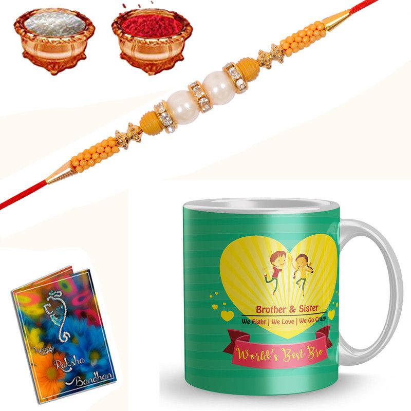 R67-AK Mug Set  (1Mug, 1Rakhi, 1GreetingCard, 1RoliChawal)