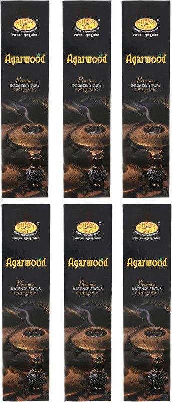 Shyam Kripa Super Combo AGARWOOD Incense Stick Series (Pack of 6) LESS CHARCOAL ZERO CARBON AGARWOOD, WOODY  (70, Set of 6)
