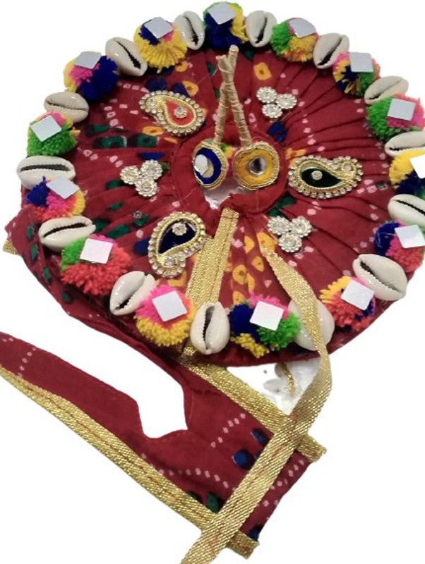 laddu gopal g rajsthani bandhej dress with dandiya size 5 Dress  (Cotton)