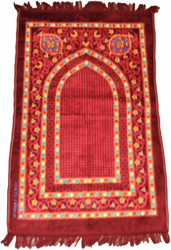 Baris Velvet Prayer Mat  (Red, Large)
