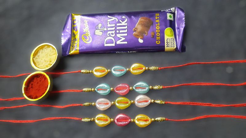 Rakhi Set  (3 Rakhi Set and 1 Chocolate)