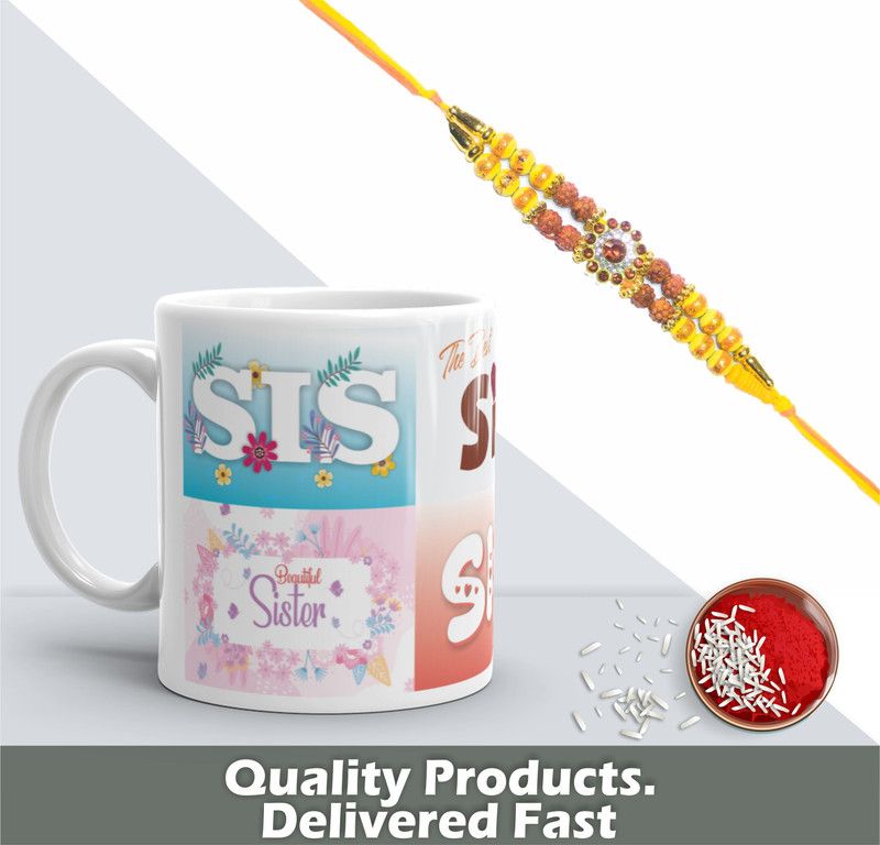 Mug, Chawal Roli Pack, Rakhi Set  (RAKHI GIFT (1 Rakhi, 1Mug, 1 Roli & Chawal (BOX)))