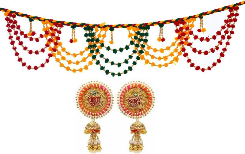 Marwari Arts Shubh Labh Hanging Fancy Design Toran Door Bandarwal Shubh Labh Bandanwar Garland Door Hanging Wall Hangings Home Diwali Decoration Toran  (Cotton)