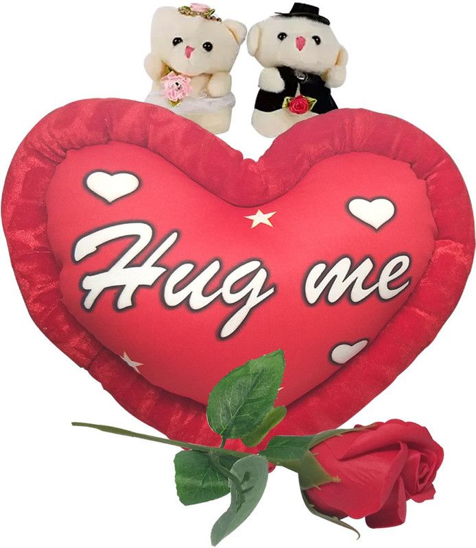 Natali Traders Cushion, Artificial Flower, Soft Toy Gift Set