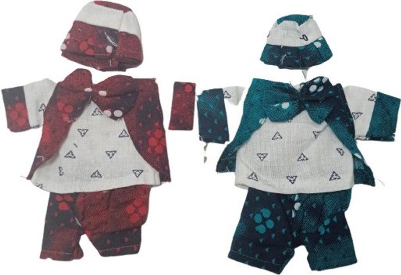 set of 2 cot pant 3pcs suit \ nikkar suit (random color ) Dress  (Cotton)