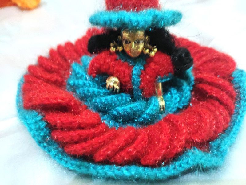 Diviner Saga Laddu Gopal winter Dress, (Size – 2 & 3) dia: 6.5” with matching cap Dress  (Wool)