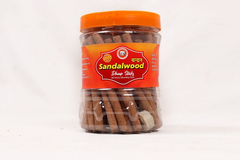 Narayan Narayan gau sewa aashram organic chandan(sandalwood ) dhoop stickes (pack of 2) 60 stickes each chandan  (100, Set of 2)