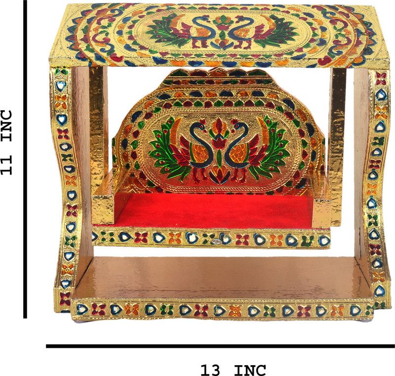 SHRISHA CREATION Metal Handicraft Pooja Jhula | Swing | Palana | Nand Gopal Palana | Hindola for Ladoo Gopal and Ganesh Ji Jhula