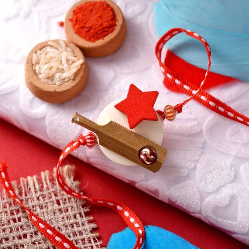 Rakhi, Chawal Roli Pack Set  (1 rakhi with roli chawal and gift box)