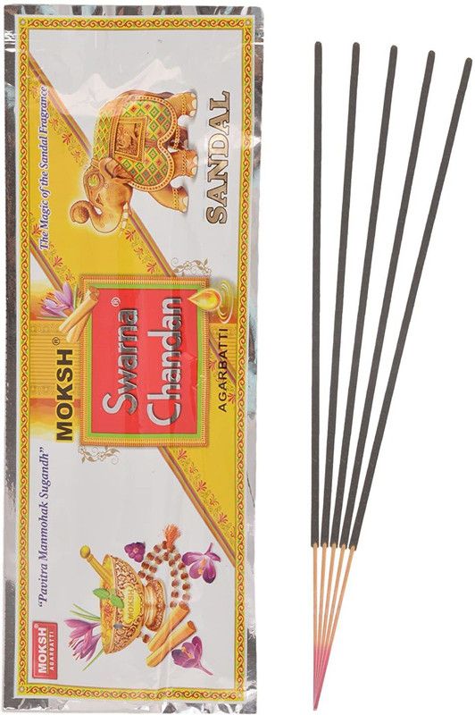 Butterfly Brand Moksh Swarna Chandan Agarbatti Incense Sticks 50 Packs Incense Sticks Chandan Agarbatti for Home Office Meditation  (50, Set of 50)