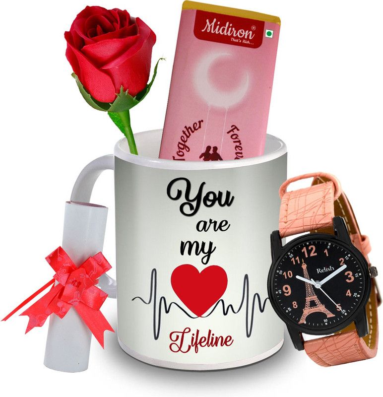 Midiron IZ20DTLoveBar8RoseLCWatF1MU-197 Ceramic Gift Box  (Multicolor)