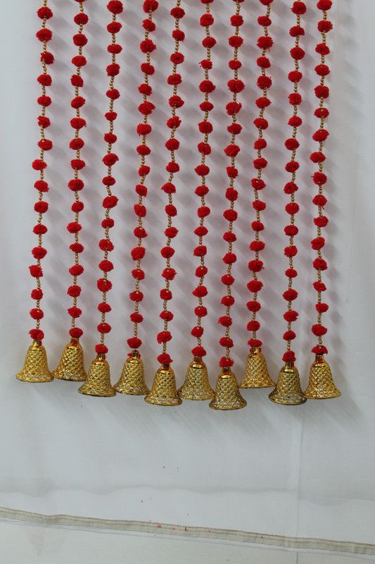 MAGPIE Handmade Red Color Strings for WallHanging Bandhan 4 ft 10 Toran  (Wool)