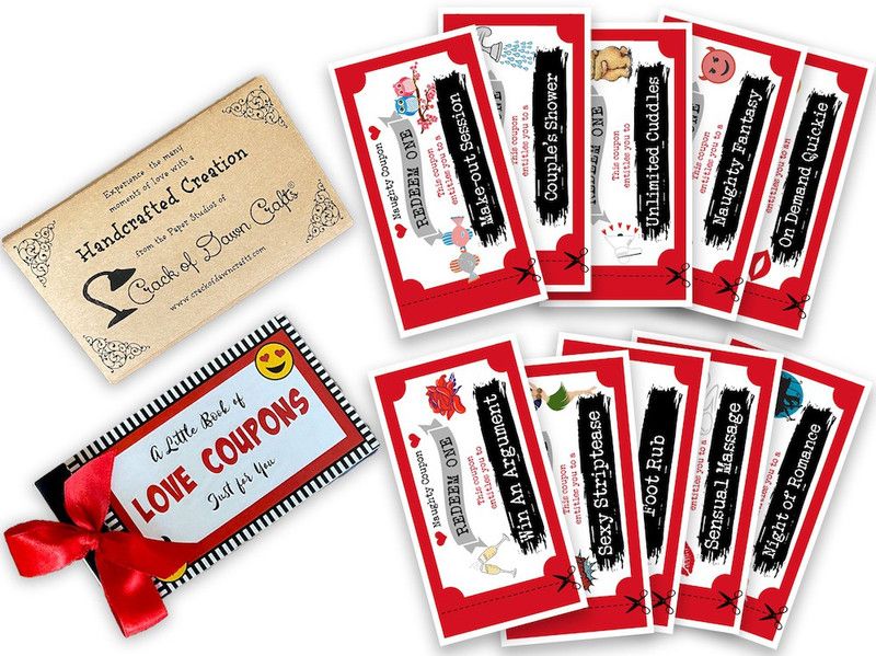 Crack of Dawn Crafts Naughty Love Coupons Greeting Card  (Red, Pack of 10)