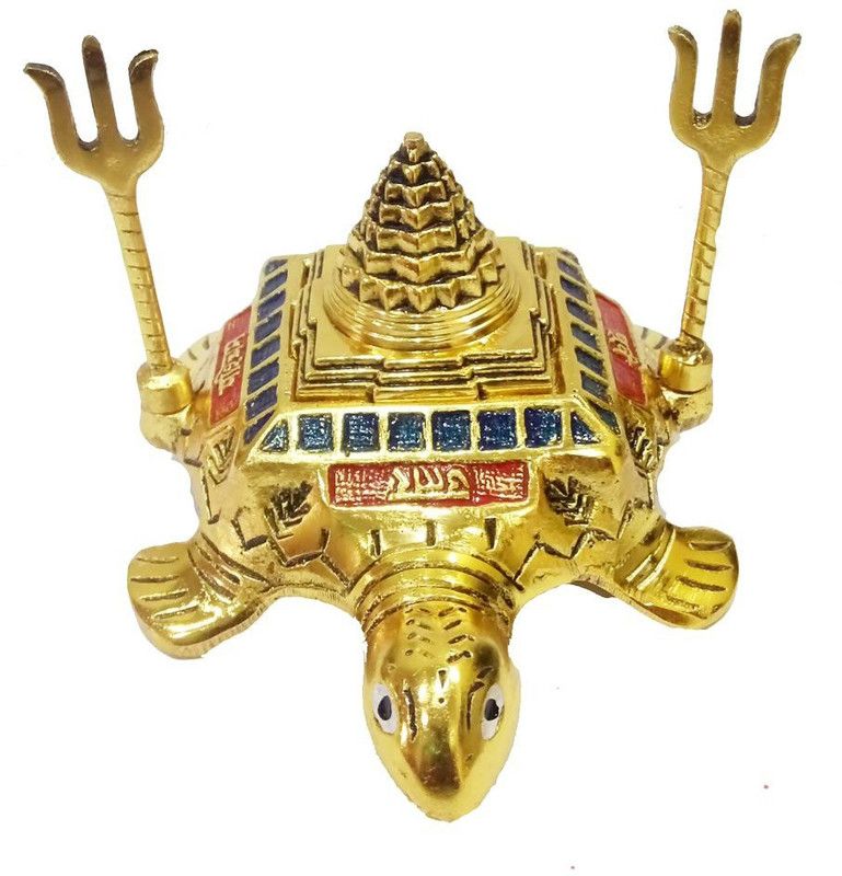 salvusappsolutions Kachap (Kashyap) Meru Shree Yantra in Brass Metal/Shri Yantra on Tortorise Brass Yantra  (Pack of 1)