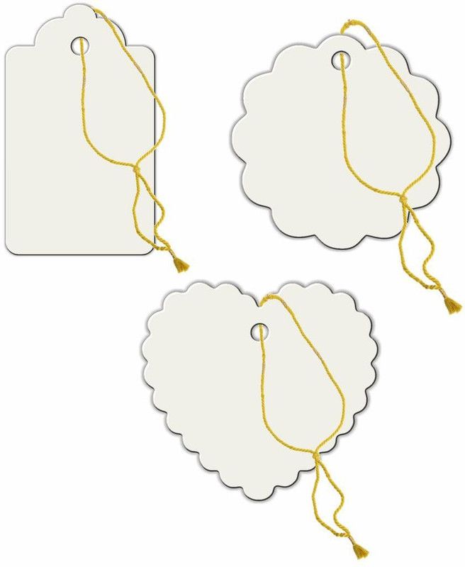 KREEPO 60pcs Designer Blank Label/ Note Garment Hang Card Double-Sided Printable Handmade Gift Tag With Golden Strings Idea For Festival Decoration And Special Occasion - Cobblestone Colour Greeting Card  (Cobblestone, Pack of 60)
