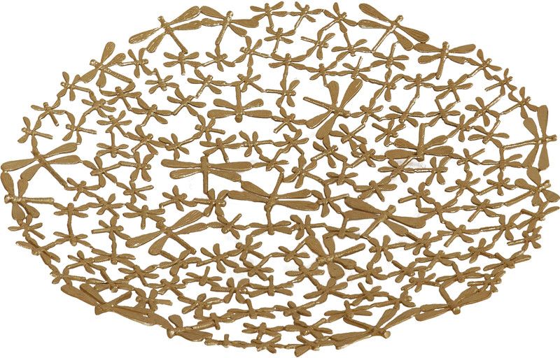 De Kulture Wroks Decorative Butterfly centerpiece Tray (Large) For Home Décor Brass Decorative Platter  (Gold)