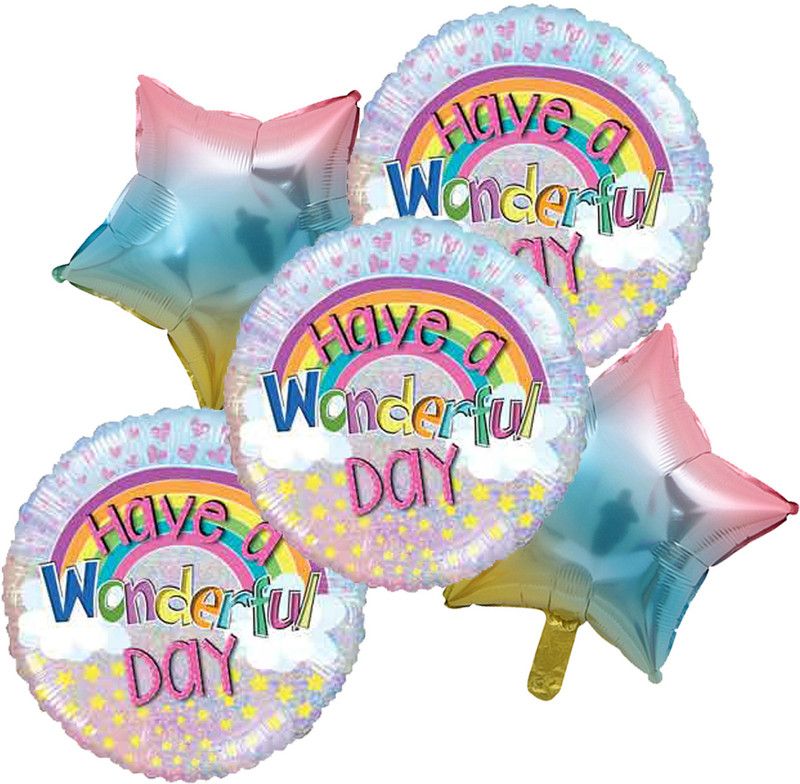 ADSpackers Printed Have a wonderful Day Foil Balloons Set For Anniversary/Birthday/New Year Party Balloon  (Multicolor, Pack of 5)