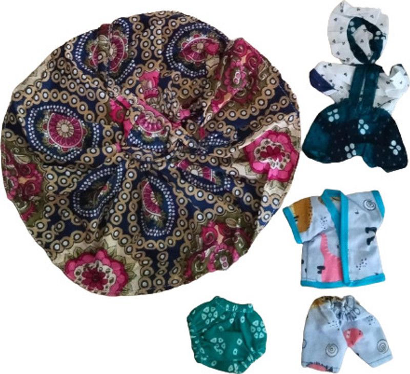 Kanha combo of 4 laddu g cotton jumpi bib suit/night suit/neppy/cotton dress( size 4) Dress  (Cotton)