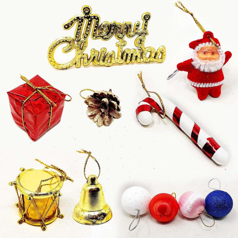 AT Arnav Trader 11 Pcs. Christmas Mix Items for Xmas Party Hanging Ornament Christmas Decoration Toy Years Home Party Decor - Multi Hanging Ornaments Pack of 11