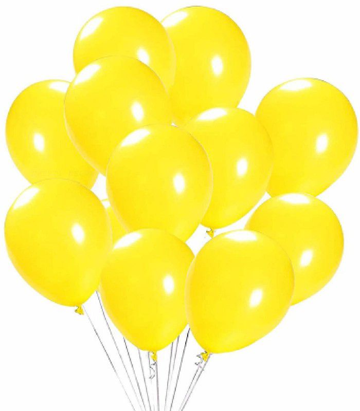 HARDATAR Solid Metallic Yellow Pack of 50 Balloons for Birthday Anniversary Decoration Balloon  (Yellow, Pack of 50)