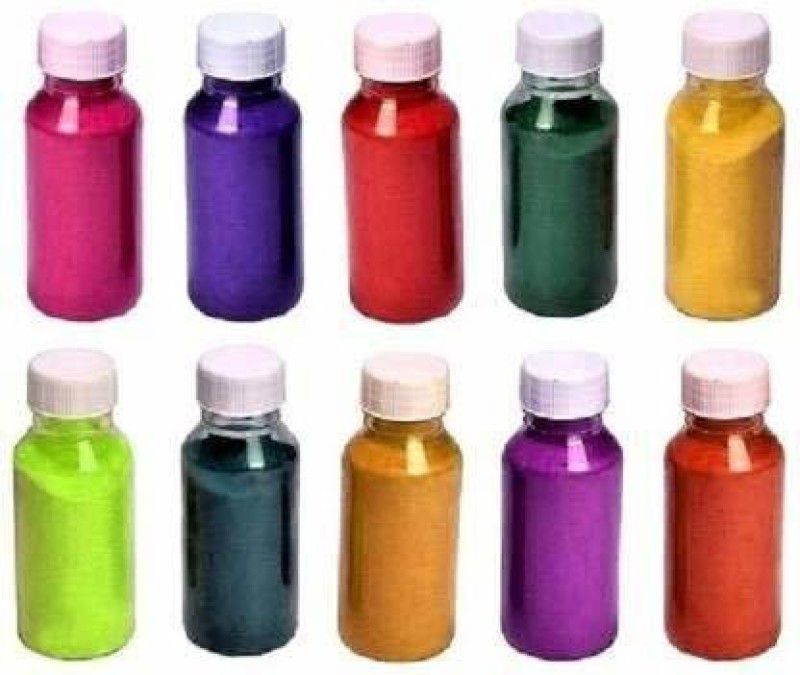 Paaroots Pack of 10 Rangoli Powder  (Multicolor)