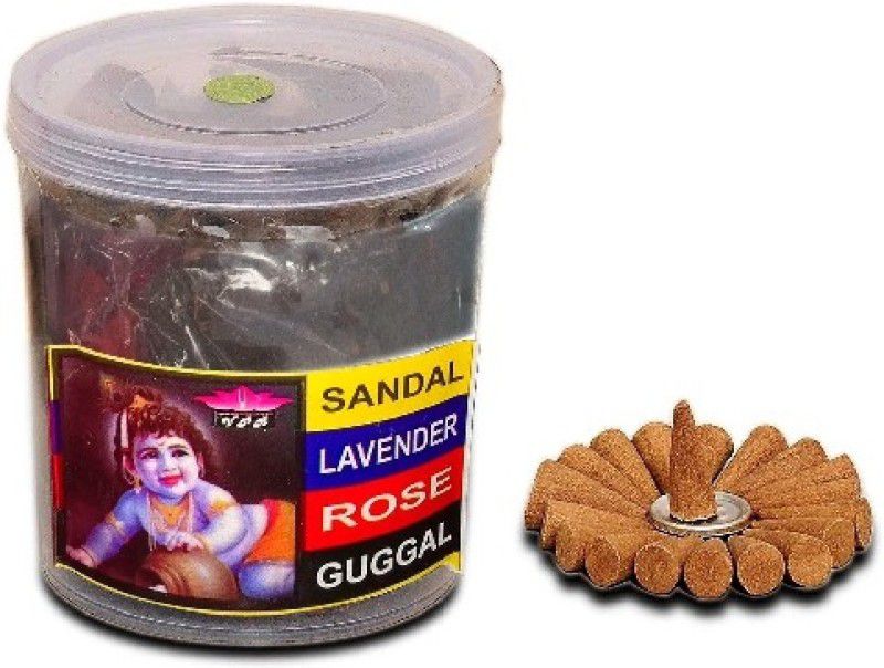 Rolimoli Dry_dhoop_Set of 4 sandal, lavender, rose, Guggal  (100, Set of 1)