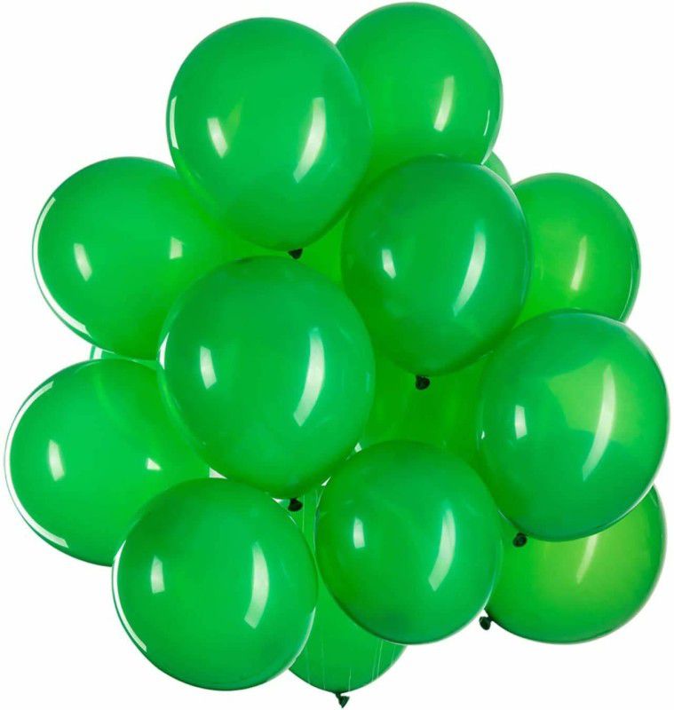 HARDATAR Solid Metallic Dark Green Pack of 50 Balloons for Birthday Anniversary Decoration Balloon  (Green, Pack of 50)