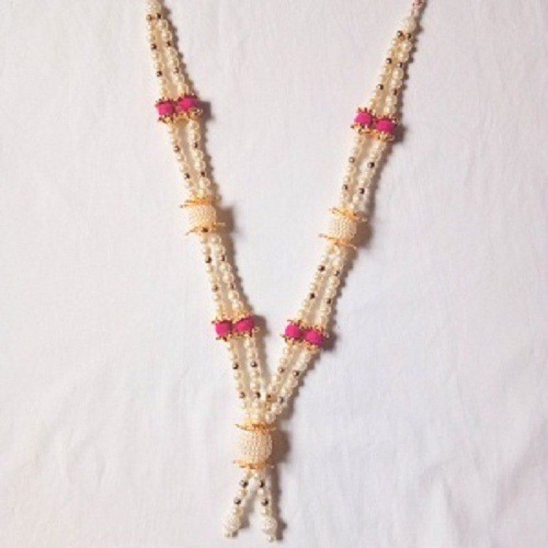 JIYA CREATIONS JIYA CREATIONS Handcrafted Moti Kanthi/Mala Moti, Pearl Beads,Mani Garland  (White, Gold, Pink)