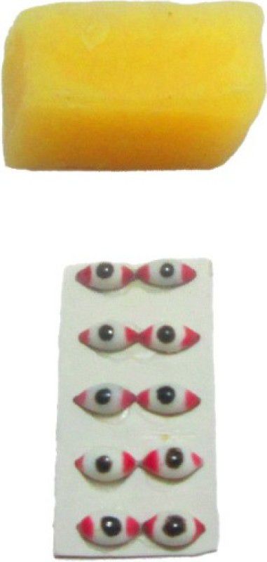 Namah Laddu Gopal Eyes for size 4 / Murti height 4 inch + 1 Glue stick Deity Ornament  (Eyes For All Other God / Goddess)