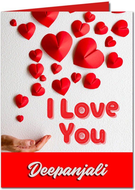 Midas Craft I Love You Deepanjali Romantic Card Quotes 27 Greeting Card  (Red, Pack of 1)