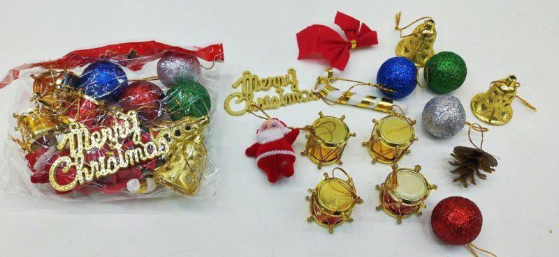 SM PRODUCTS Christmas Decorative Items Combo 01 Hanging Ornaments Pack of 15