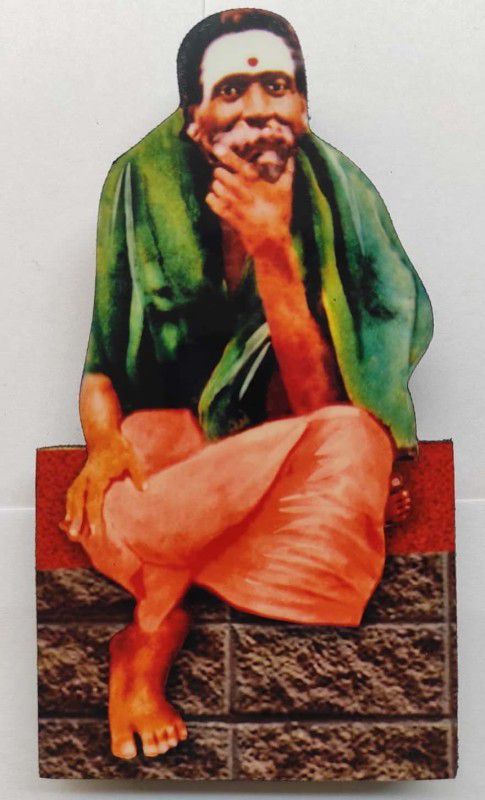 Vils Saint Shri Seshadri Swamigal Saint with a Golden Hand (3 inch X 6 inch) Religious Frame