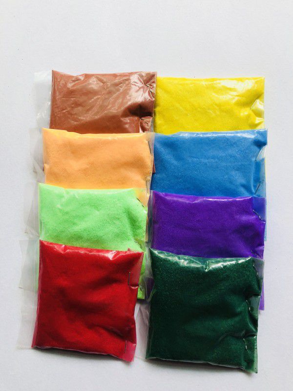 COLORFULL Pack of 10 Rangoli Powder  (Multicolor)