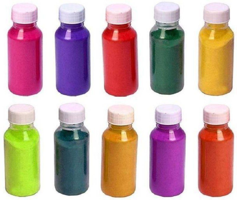 nihit Pack of 10 Rangoli Powder  (Multicolor)