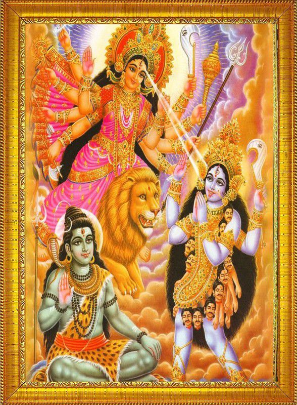 CRAFTSCORNER Durga maa Religious Frame