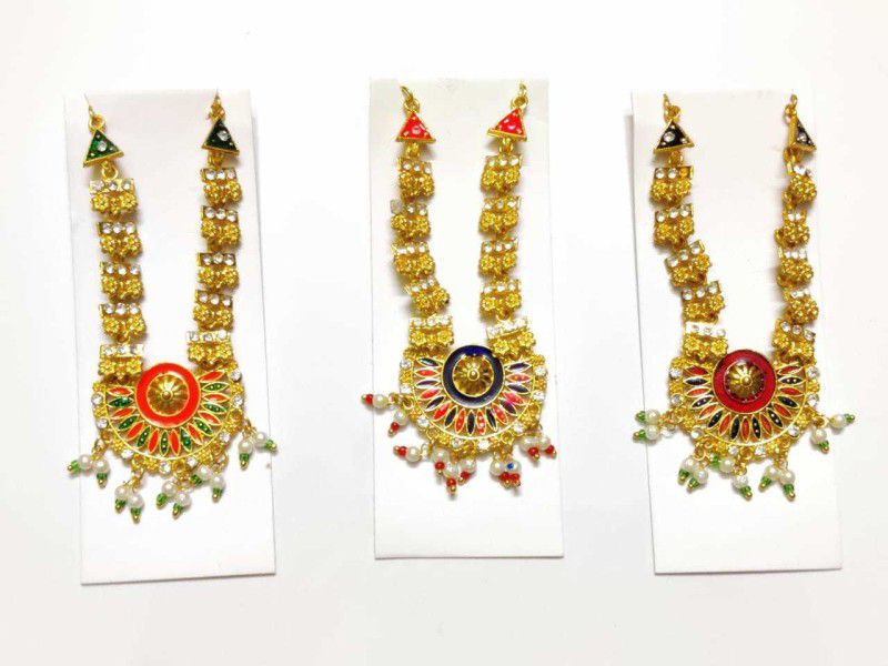 radha krishnam poshak /Laddu Gopal Necklace/Designer Necklace (Set of 2)(Size 5NO,6NO)RK_1121 Deity Ornament  (Necklace)