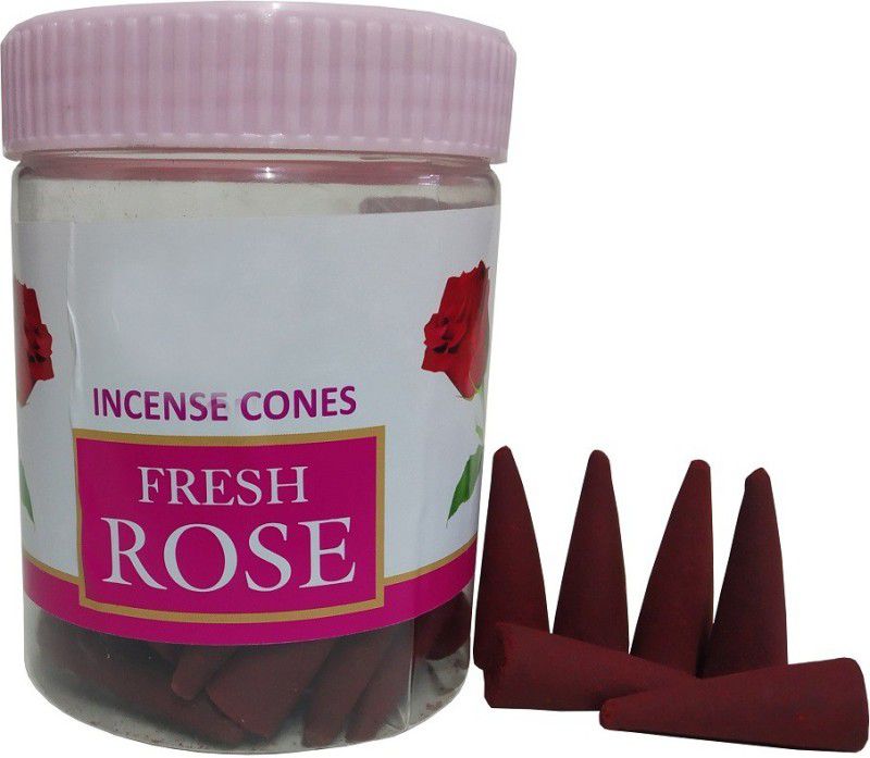 Uniqon (Pack Of 1) Premium Fresh Rose/Gulab Scented Incense Dhoop Cones Box for Worship/pooja,mediation and Spritual Purposes Rose Dhoop