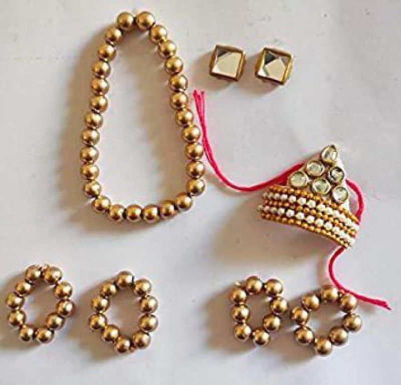 GOELX Krishna Laddu Gopal Thakur Ji God Goddess Decoration Jewelry Sringar Set Deity Ornament  (Ladoo Gopal, Kanha JI, Durga Maa, Radha Krishna)