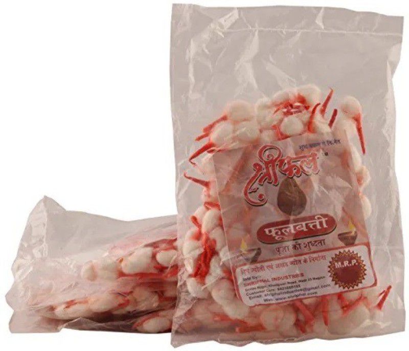 SHRI SAFAL Cotton Kesar Round Batti (Red) Cotton Wick  (Pack of 12)
