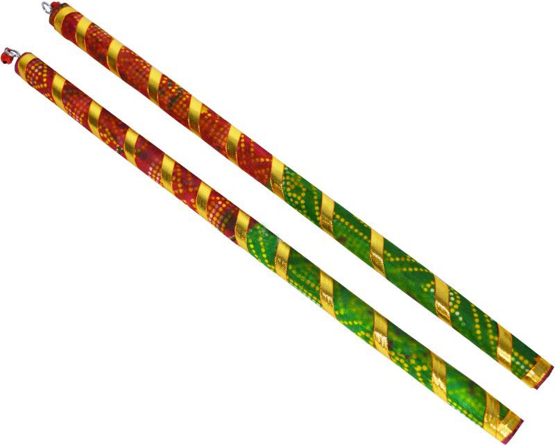 ME&YOU Bandhani Lace Decorative Dandiya Sticks Dandia Sticks  (Red, Green)