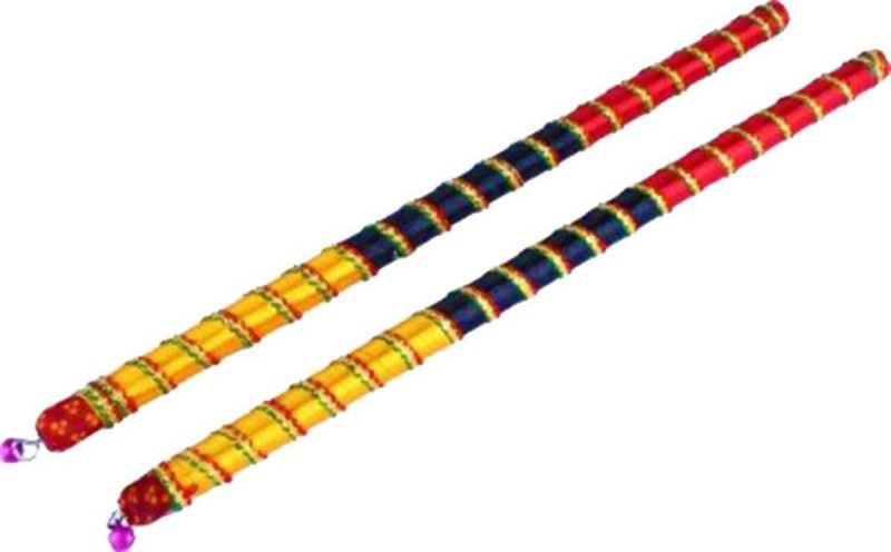 Nupremo Wooden Sankheda Multicolor Dandia Sticks for Garba Pack of 1 Pair (Color May Very) Dandia Sticks  (Multicolor)