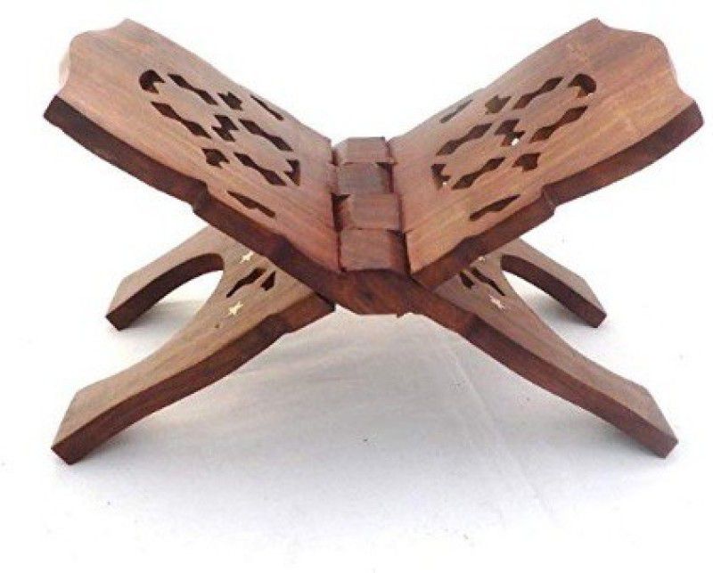 Phirkcraft Decorative crafted Wooden Rehal Book rest Wooden Brown Rehal  (Width (Open) = 20 cm : Height (Open) = 14 cm)