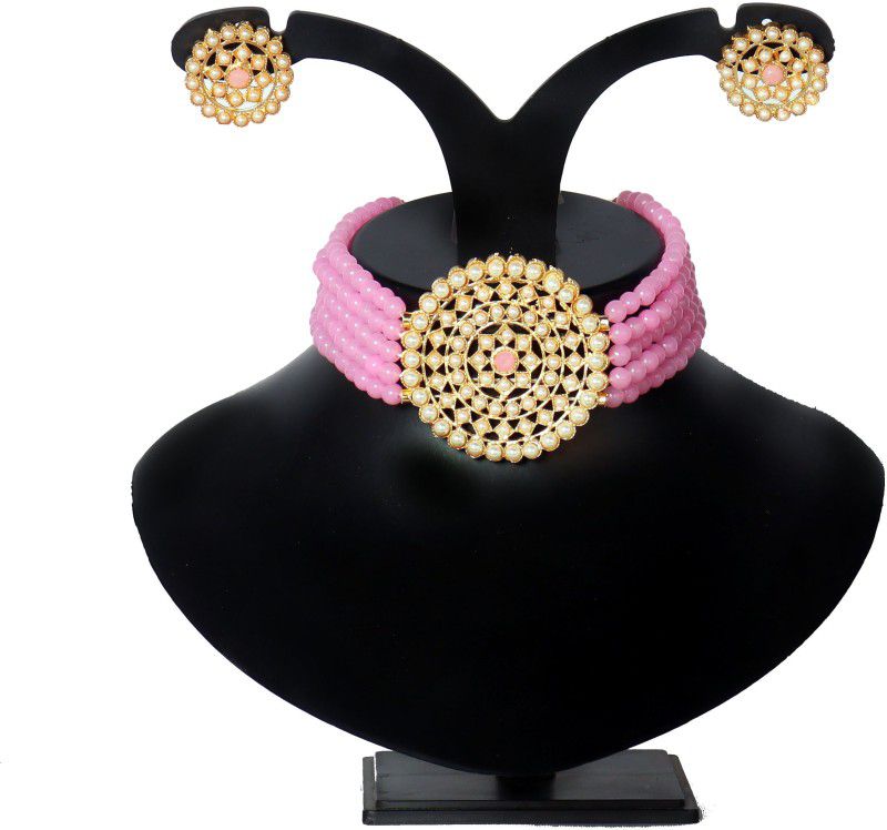 z.n. fashions Alloy, Aluminum Jewel Set Pink  (1)