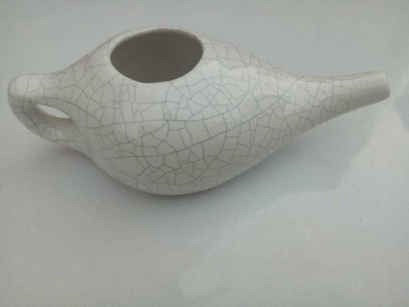 QIMACPLUS Ceramic White Neti Pot  (230 ml)