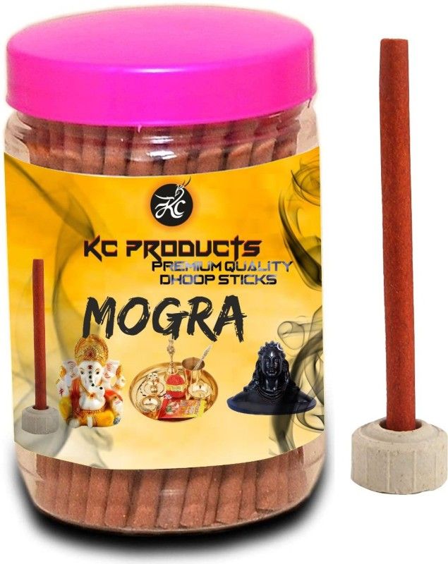 KC PRODUCTS MOGRA/Jasmin Premium Fragrance Dhoop Agarbatti /Incense Sticks FOR Pooja with Stand Holder in storage box/Meditation,Prarthan,AARTI /Scented Dhoop Batt/Charcoal FreeAgarbatti/Pollution Free Mogra  (60, Set of 1)