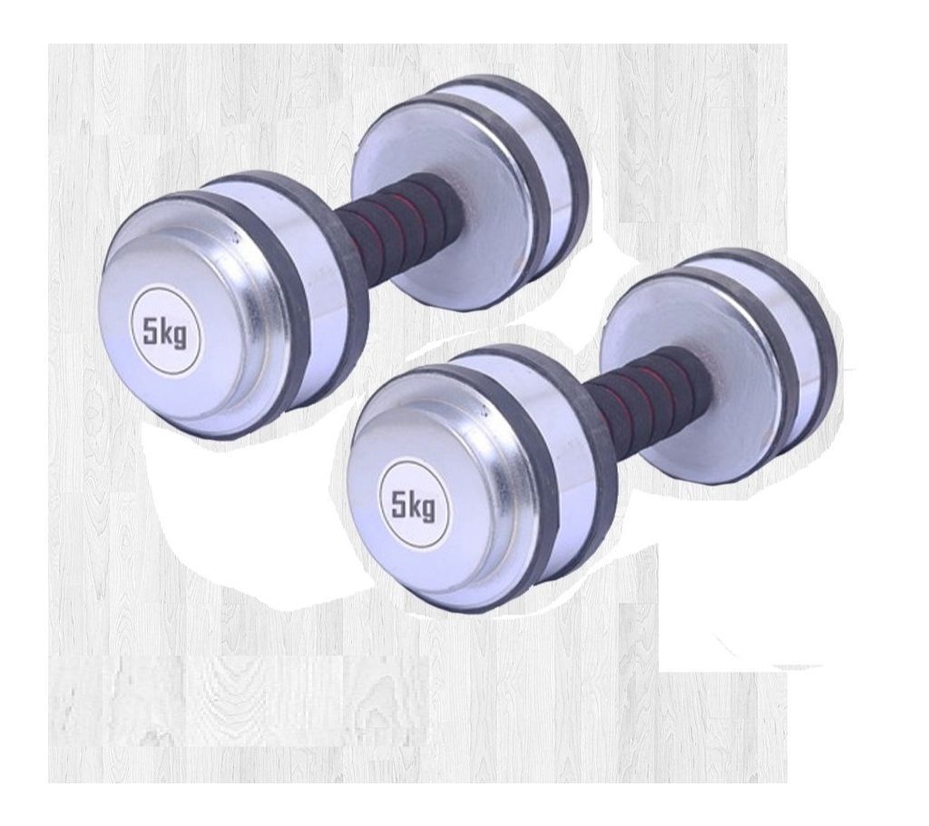 Dumbbell Set 5Kg Silver pair(10kg)