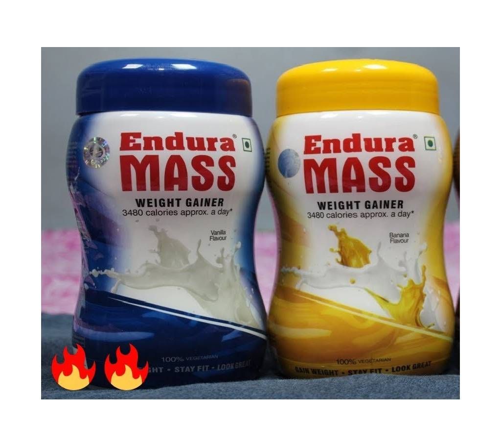 Vanilla And Banana Flavor Endura Mass Weight Gainer 500g+500g - India