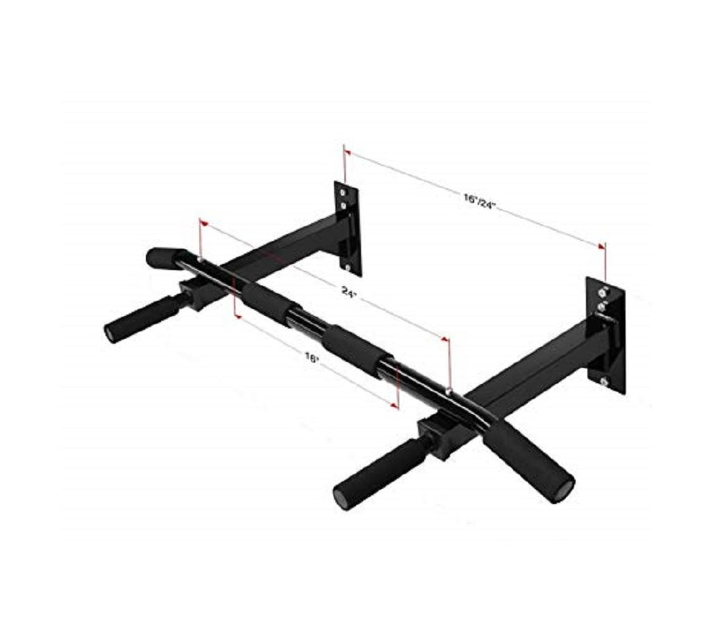 Wall Mounted Pull Up Chin Up Bar - Black