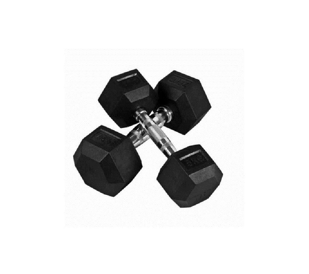 Rubber Encased Hex Dumbbell 1Pair 20 KG