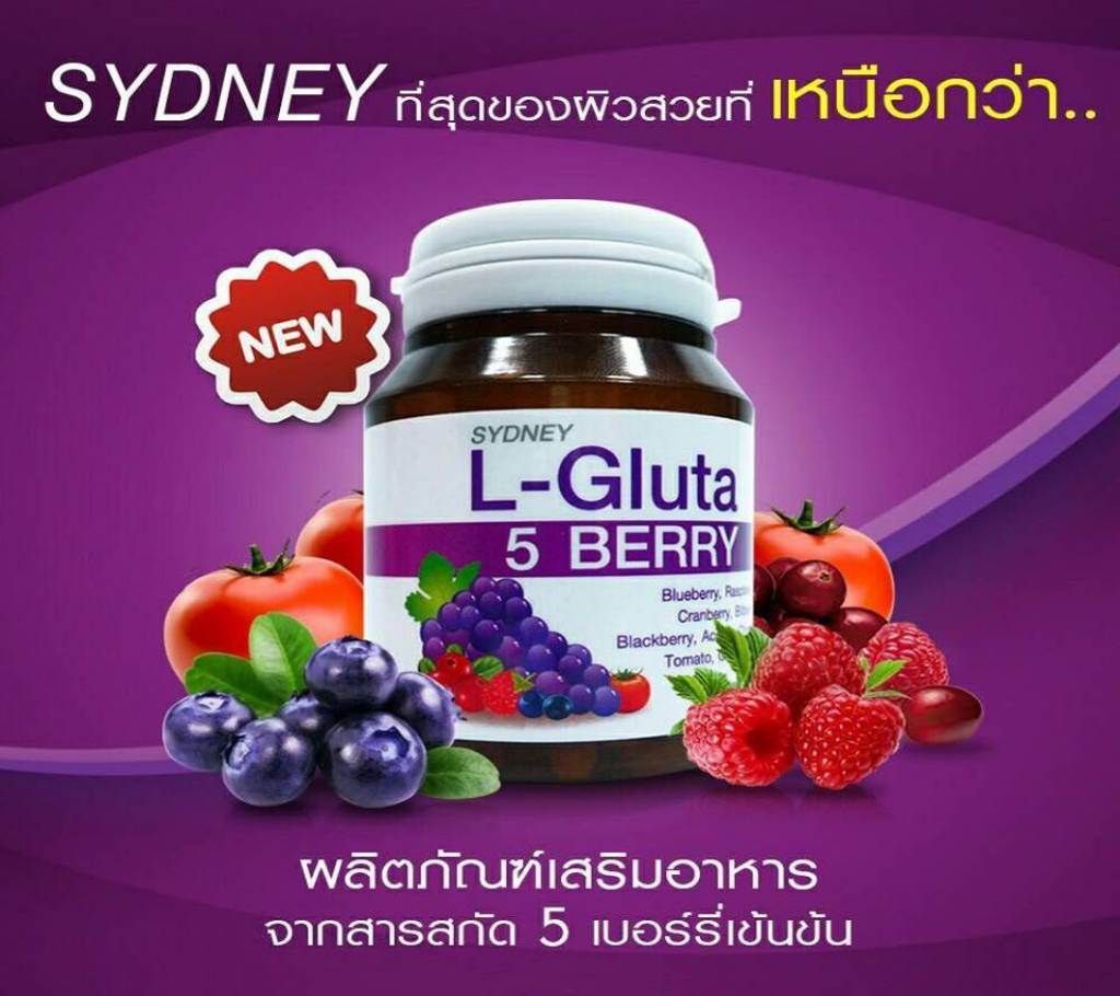 L gluta 5 berry whitening skin anti aging vitamins 45g Thailand 